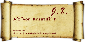 Jávor Kristóf névjegykártya