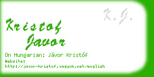 kristof javor business card