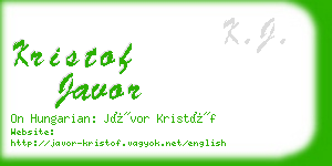 kristof javor business card